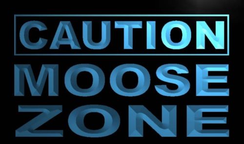 Caution Moose Zone Neon Light Sign